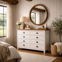 Ver imagem 1 de Cômoda Madeira Maciça Pinus 8 Gavetas Quarto Closet Boho Rústico