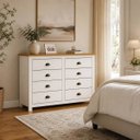Ver imagem 3 de Cômoda Madeira Maciça Pinus 8 Gavetas Quarto Closet Boho Rústico