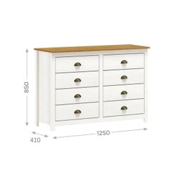 Cômoda Madeira Maciça Pinus 8 Gavetas Quarto Closet Boho Rústico - 4