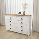 Ver imagem 2 de Cômoda Madeira Maciça 8 Gavetas Quarto Closet Boho Rústico:branco