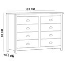 Ver imagem 5 de Cômoda para Quarto Closet 8 Gavetas Madeira Maciça Mazzaro F06 Branco Freijó - Lyam Decor