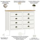 Ver imagem 4 de Cômoda para Quarto Closet 8 Gavetas Madeira Maciça Mazzaro F06 Branco Freijó - Lyam Decor
