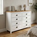 Ver imagem 1 de Cômoda para Quarto Closet 8 Gavetas Madeira Maciça Mazzaro F06 Branco Freijó - Lyam Decor