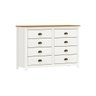 Cômoda Madeira Maciça 8 Gavetas Quarto Closet Boho Rústico:branco - 1