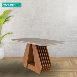 Mesa de Jantar Retangular 130x80cm Tampo Mdf/vidro Agata Cimol Cinamomo/off White - 2