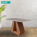 Ver imagem 2 de Mesa de Jantar Retangular 130x80cm Tampo Mdf/vidro Agata Cimol Cinamomo/off White