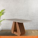 Ver imagem 5 de Mesa de Jantar Retangular 130x80cm Tampo Mdf/vidro Agata Cimol Cinamomo/off White