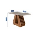 Ver imagem 3 de Mesa de Jantar Retangular 130x80cm Tampo Mdf/vidro Agata Cimol Cinamomo/off White