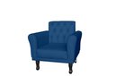 Ver imagem 2 de Kit 2 Poltronas Decorativa Classic Suede Azul Marinho Pés Madeira Mz Decor