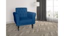 Ver imagem 3 de Kit 2 Poltronas Decorativa Classic Suede Azul Marinho Pés Madeira Mz Decor