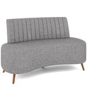 Ver imagem 1 de Sofá Chaise Living 2 Lugares 135cm para Sala Cayman K01 Linho Cinza - Lyam Decor