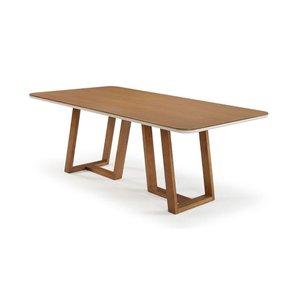 Mesa de Jantar Zara 220 Cm - Acabamento Champagne/off White
