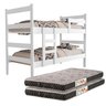 Beliche Infantil Tóquio C/ 2 Colchão D20 100% Mdf Vira Duas Camas:branco 100% Mdf - 1