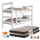 Ver imagem 2 de Beliche Infantil Tóquio C/ 2 Colchão D20 100% Mdf Vira Duas Camas:branco 100% Mdf
