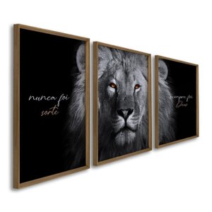 Quadro Decorativo Religioso Nunca Foi Sorte 3 Telas 60x90cm para Sala Hall Quarto