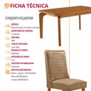 Ver imagem 7 de Mesa de Jantar Liz 180cm Tampo MDF Laminado Canto Copo com 6 Cadeiras Carolina