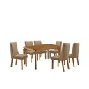 Ver imagem 2 de Mesa de Jantar Liz 180cm Tampo MDF Laminado Canto Copo com 6 Cadeiras Carolina