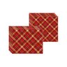 Kit Jogo Americano + Guardanapo Xadrez Vermelho/dourado - 4 Peças - 1