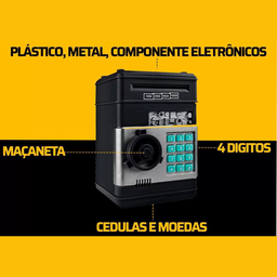 Cofre Eletrônico Digital Automático Notas e Moedas - 4