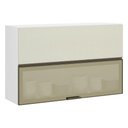 Ver imagem 1 de Armário Basculante Misto Perola 120 Cm 2 Portas Alumínio e com Vidro Reflecta Bronze Luciane