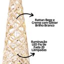Ver imagem 4 de Árvore Cone Aramado Rattan Rústico 60cm Bege e Branco Iluminada Led 20 Lâmpadas - Magizi