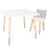 Kit Mesa e Cadeira Infantil Urso - Cinza - 1