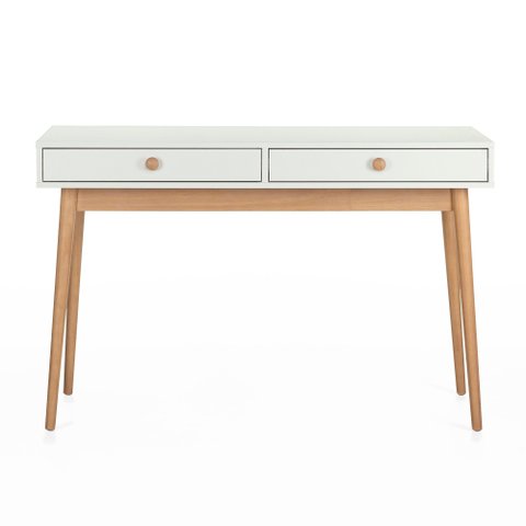 Escrivaninha Penteadeira Liva 2 Gavetas 120 Cm X 53 Cm Off White Suave