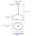 Ver imagem 6 de Luminária Pendente Cúpula Estilo Japonês Cor Branca com 30cm