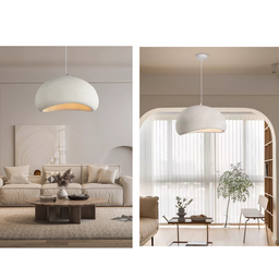Luminária Pendente Cúpula Estilo Japonês Cor Branca com 30cm - 3