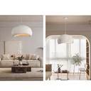 Ver imagem 3 de Luminária Pendente Cúpula Estilo Japonês Cor Branca com 30cm