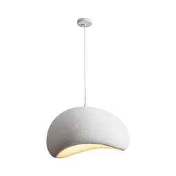 Luminária Pendente Cúpula Estilo Japonês Cor Branca com 30cm - 1