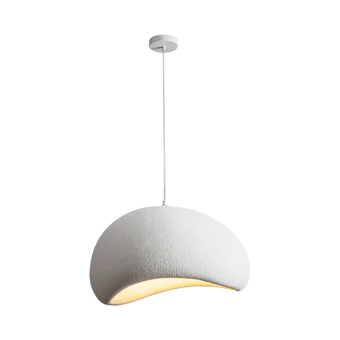 Luminária Pendente Cúpula Estilo Japonês Cor Branca com 30cm