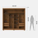 Ver imagem 5 de Guarda Roupa Casal 2 Portas de Correr com Espelho 4 Gavetas Soho 238cm - Canella com Off White Fosco