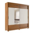 Ver imagem 3 de Guarda Roupa Casal 2 Portas de Correr com Espelho 4 Gavetas Soho 238cm - Canella com Off White Fosco
