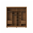 Ver imagem 4 de Guarda Roupa Casal 2 Portas de Correr com Espelho 4 Gavetas Soho 238cm - Canella com Off White Fosco