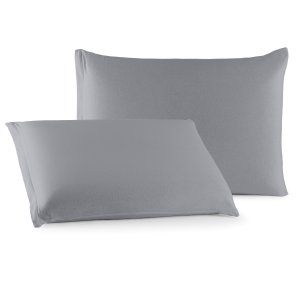 Par de Fronha Lisa com Zíper Malha - Cinza