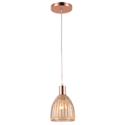 Lustre/pendente em Vidro Mooca Cobre/rose Gold - Estilo Retrô Moderno E27 - 1