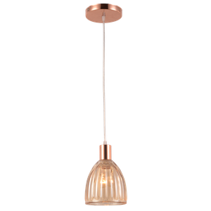 Lustre/pendente em Vidro Mooca Cobre/rose Gold - Estilo Retrô Moderno E27