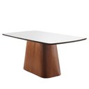Ver imagem 1 de Mesa de Jantar 6 Lugares Preto Tampo Branco 2m - Meydan
