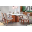 Ver imagem 2 de Mesa de Jantar 6 Lugares Preto Tampo Branco 2m - Meydan