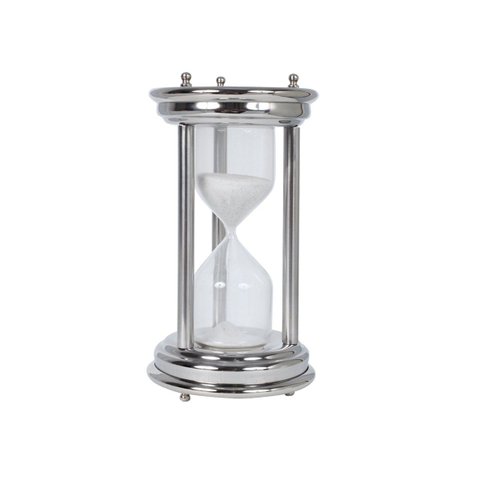 Ampulheta Metal Vidro Areia Decorativa Grande 25cm 5MINUTOS