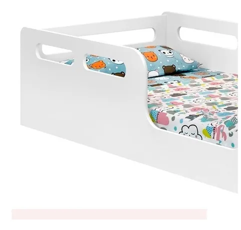 cama montessoriana solteiro com colchao branco - 5