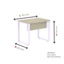 Ver imagem 4 de Escrivaninha Mesa Escritório PE25 90cm Castanheira e Lilas Cinza