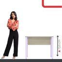 Ver imagem 5 de Escrivaninha Mesa Escritório PE25 90cm Castanheira e Lilas Cinza