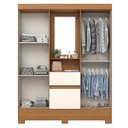 Ver imagem 2 de Guarda Roupa 4 Portas 2 Gavetas Luiz Bs07 Cinamomo Off White - Henn - Briz