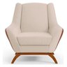 Poltrona Dekorien Juliet Corano Linho Bege Alto Acabamento - 3