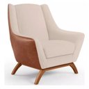 Ver imagem 2 de Poltrona Dekorien Juliet Corano Linho Bege Alto Acabamento