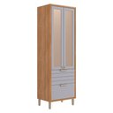 Ver imagem 1 de Cristaleira Eloíse 70cm 3 Portas e 1 Gaveta Cinamomo/platina - Mgm