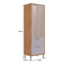 Ver imagem 3 de Cristaleira Eloíse 70cm 3 Portas e 1 Gaveta Cinamomo/platina - Mgm