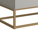 Ver imagem 5 de Mesa de Cabeceira Moderna 60cm com 2 Gavetas Cama Casal Pés de Ferro Estilo Industrial Dourado